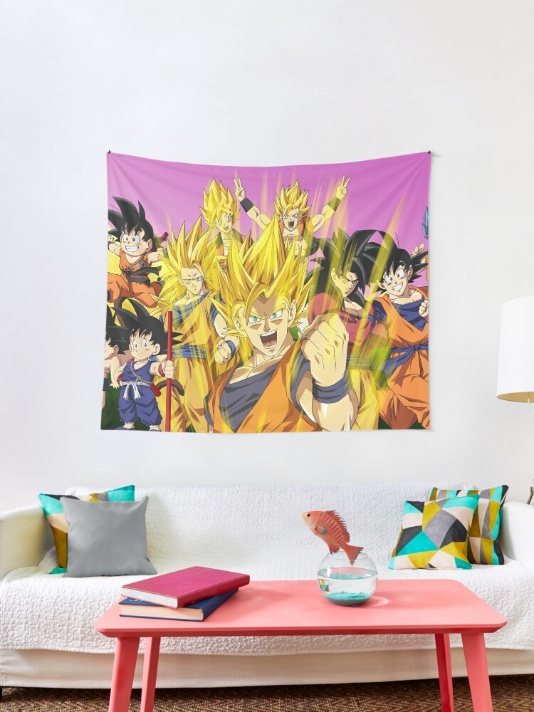 Tela decorativa «Dragon Ball Z - Goku Super Saiyan Todas las formas» de  -Kaori | Redbubble