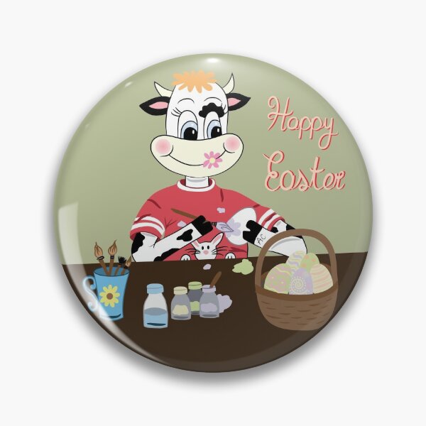 Item preview, Snowbell the cow is painting Easter eggs designed and sold by iCraftCafe.