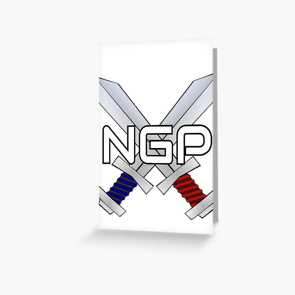 Dual Swords With A Ngp Logo Greeting Card By Merch600 Redbubble - duel swords roblox