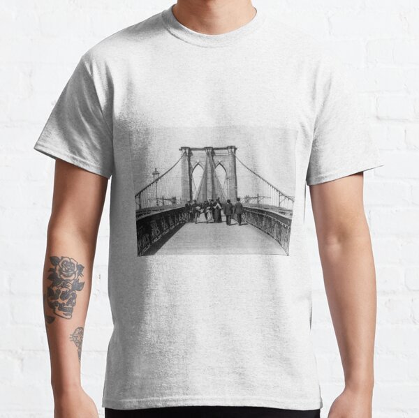 Vintage 80s NEW YORK T Shirt Large White 1988 NYC Brooklyn Bridge NOS Tee W:19” 