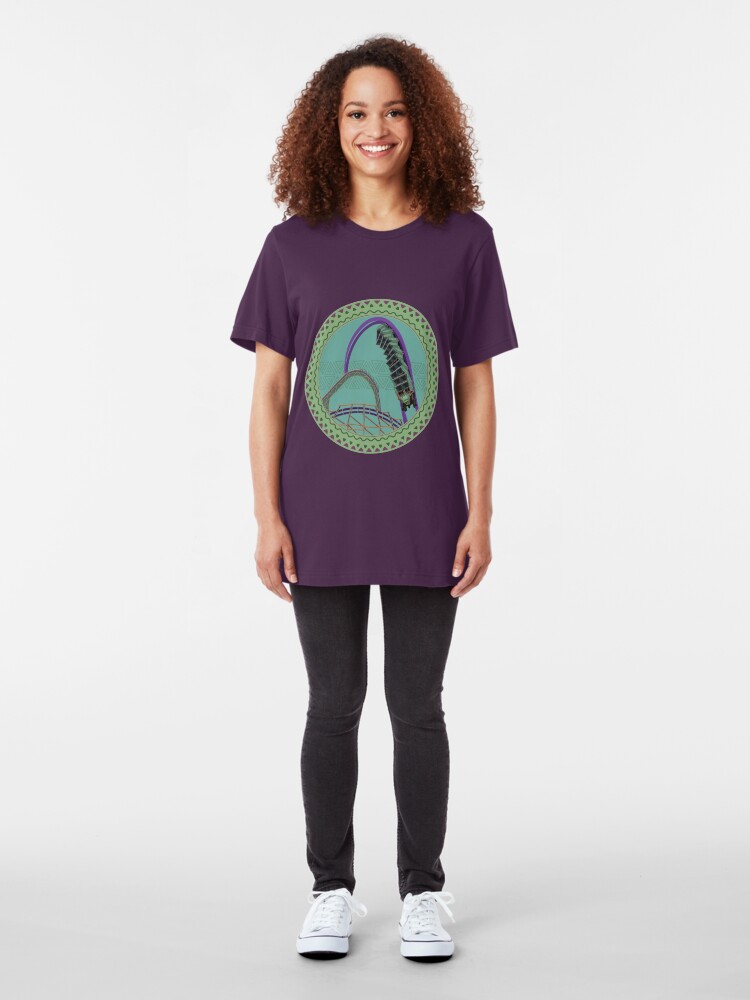 Alternate view of Iron Gwazi Death Roll Design Slim Fit T-Shirt