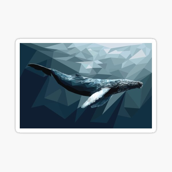 Geometric Low Poly Whale Sticker