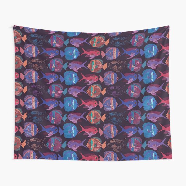 "Happy as a fish" Fish Pattern Tapestry