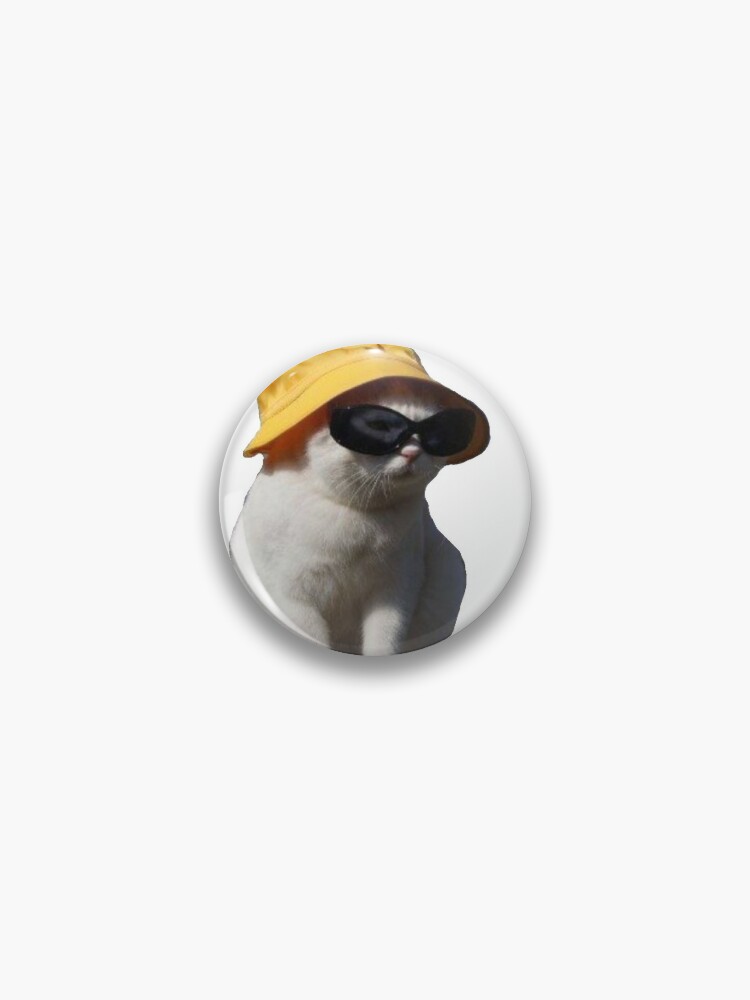 Cat in bucket hat and sunglasses Pin for Sale by angelslover