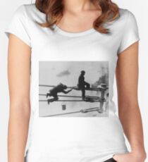 Brooklyn Bridge Painters Vintage Photograph (1915) Fitted Scoop T-Shirt