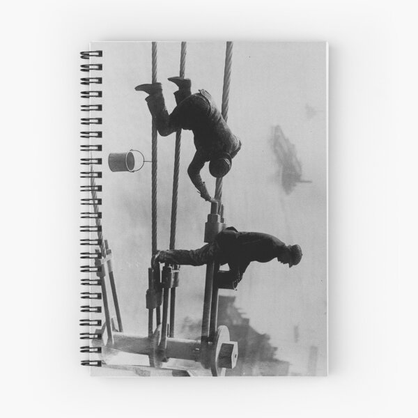Item preview, Brooklyn Bridge Painters Vintage Photograph (1915) designed and sold by BravuraMedia.