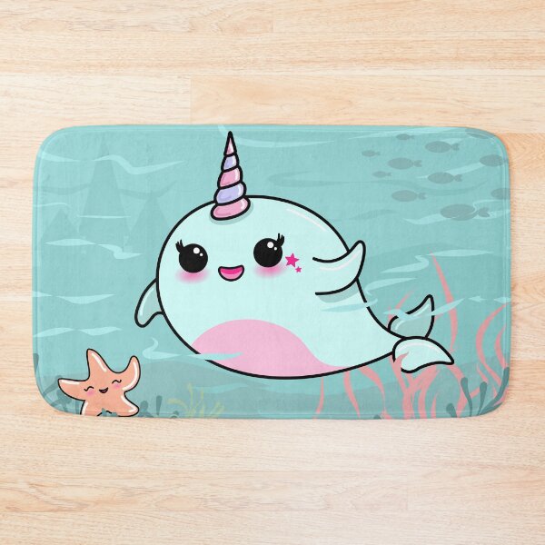 Item preview, Narwhal and starfish kawaii designed and sold by Pendientera.
