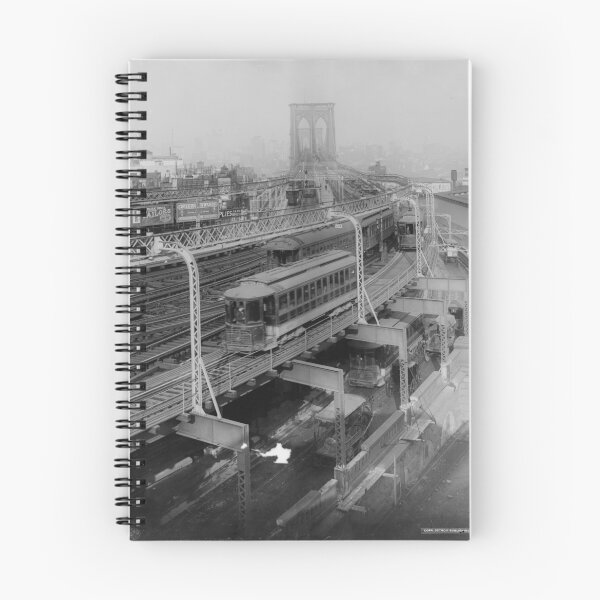 Item preview, Vintage Brooklyn Bridge Railway Photograph (1910) designed and sold by BravuraMedia.
