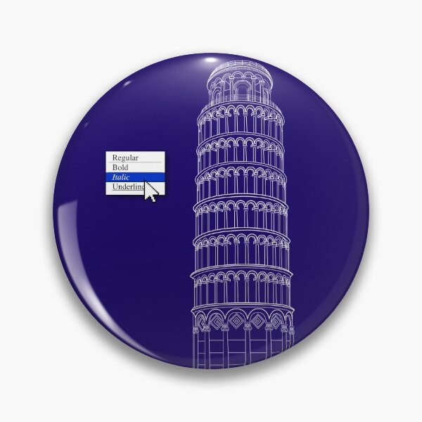Item preview, Leaning Tower of Pisa Italicized Funny designed and sold by Hair-brained  Haberdasher.