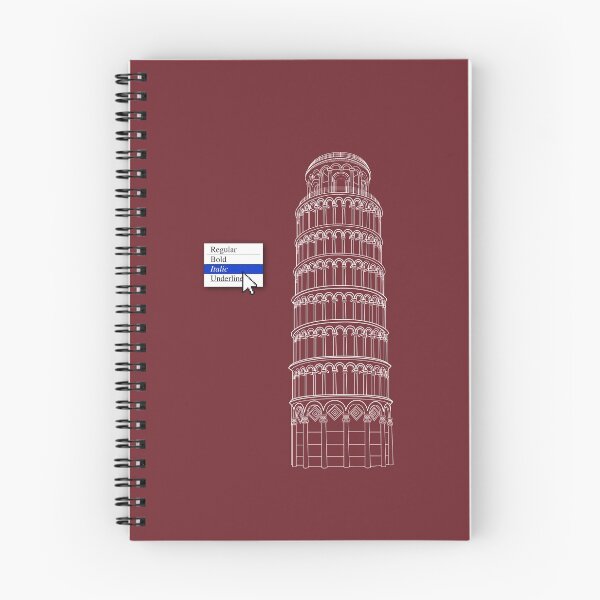 Item preview, Leaning Tower of Pisa Italicized Funny designed and sold by Hair-brained  Haberdasher.