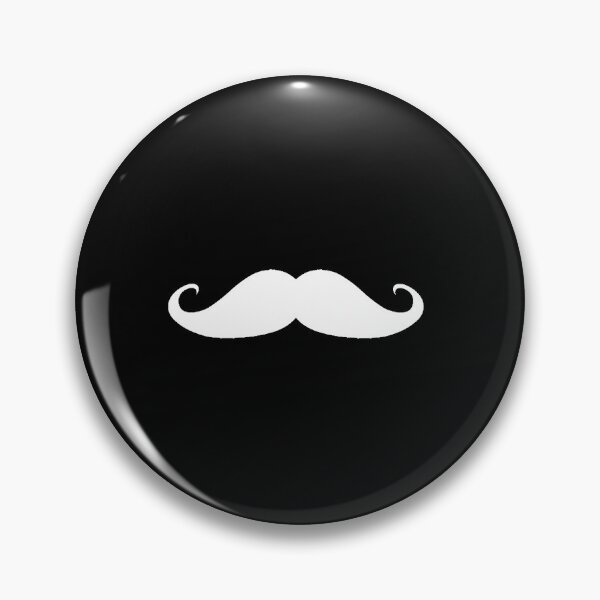 Item preview, Bigote blanco comedia rizada Stache rizado blanco sobre negro designed and sold by Draculaura2009.