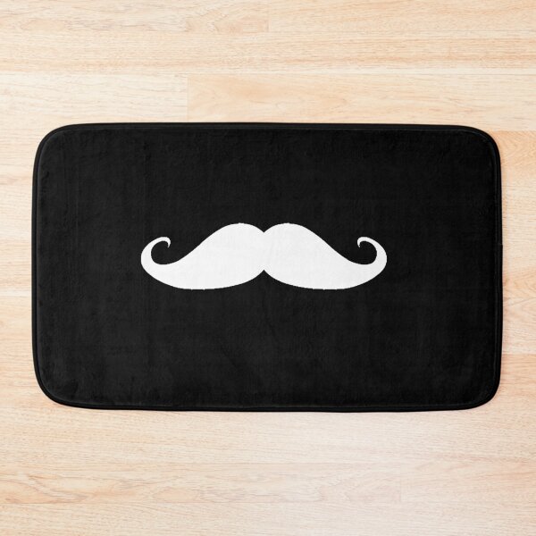 Item preview, Bigote blanco comedia rizada Stache rizado blanco sobre negro designed and sold by Draculaura2009.