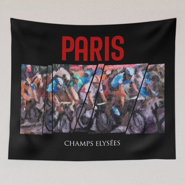 Aperçu de l'œuvre Cyclistes de Paris - Champs Elysées créée et vendue par Marco Serrot Style.