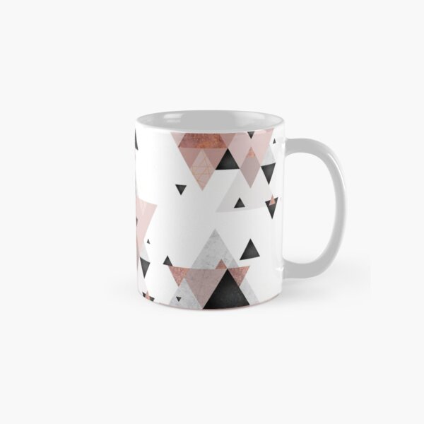 Geometric Compilation in Rose Gold and Blush Pink Classic Mug