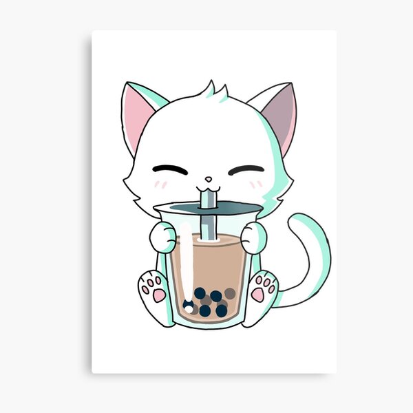 "Boba Cat" Metal Print by DarkReborn3 | Redbubble