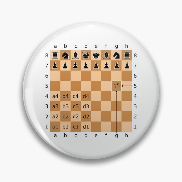 Algebraic notation (or AN) is a method for recording and describing the moves in a game of chess Pin
