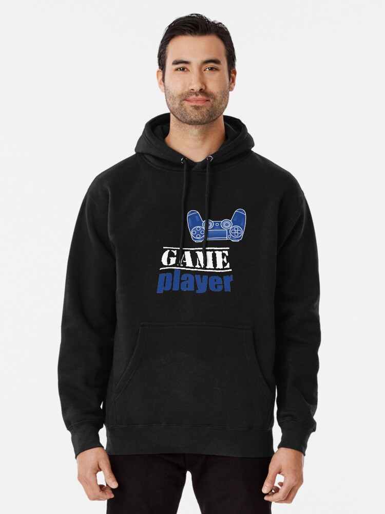 Alternate view of Game Player - Blue design Pullover Hoodie