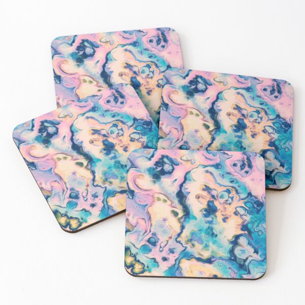 Item preview, Dreamlands - pink yellow blue green purple cream white marble pattern designed and sold by JaycraveDesigns.