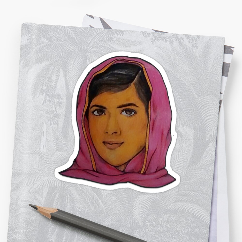 "Malala Yousafzai drawing" Stickers by clarenceg Redbubble