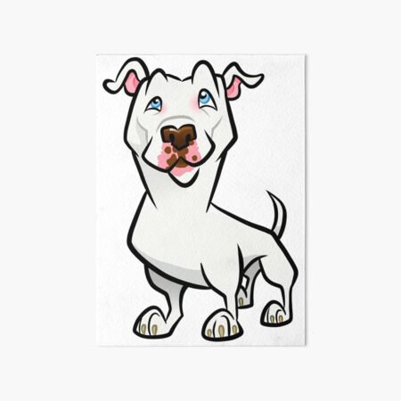 White Pit Bull Art Board Print