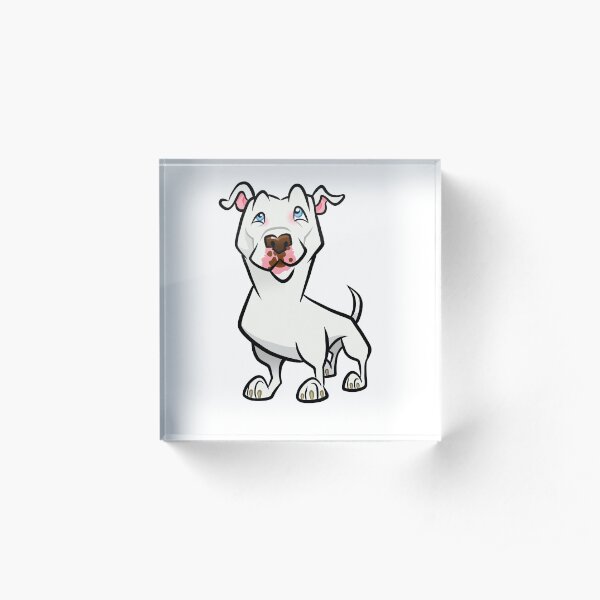 White Pit Bull Acrylic Block