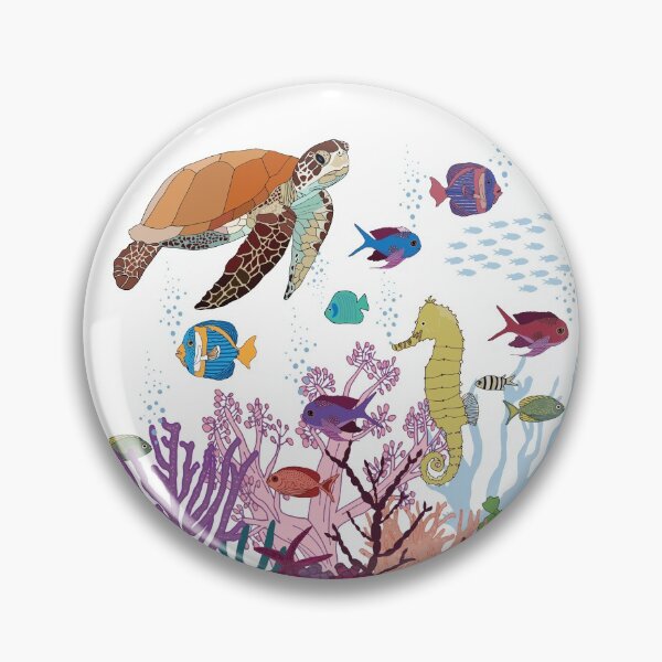 Item preview, "Underwater Friends" Underwater Turtle/Fish Pattern designed and sold by Sandra Vincent.
