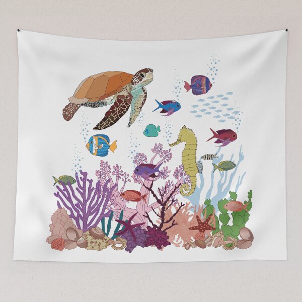 Item preview, "Underwater Friends" Underwater Turtle/Fish Pattern designed and sold by Sandra Vincent.