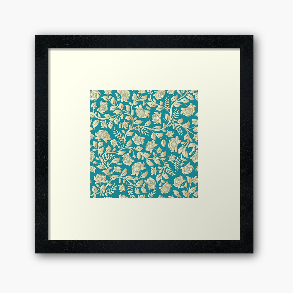 Paper-cut intertwining flower branches on a turquoise background.   Greeting Card for Sale by Skaska