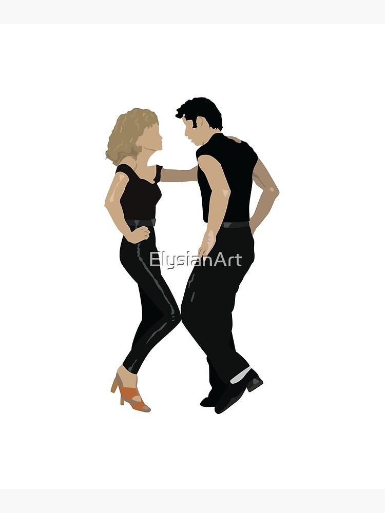 "Grease Danny and Sandy" Mounted Print by ElysianArt Redbubble