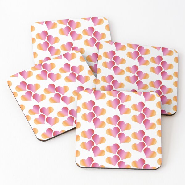 Item preview, Hearts ombre pink - orange designed and sold by emwing14.