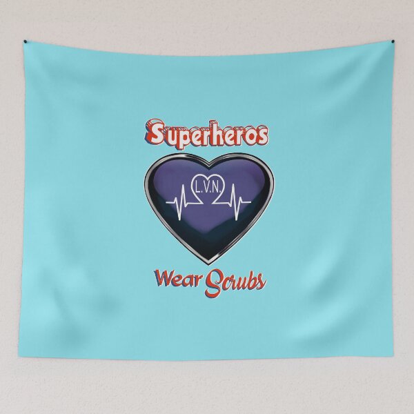 Item preview, LVN Nurse Superheros Wear Scrubs EKG First Responders designed and sold by lorrinani.