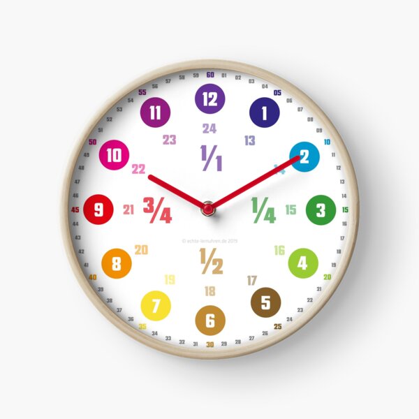Artikel-Vorschau von Echte-Lernuhren.de | Mathematisch Bruchzahlen Design, designt und verkauft von hatgirldesign.