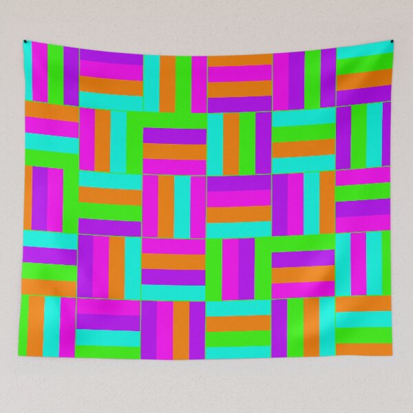Item preview, Neon Basketweave Pattern designed and sold by HomeLivingCo.