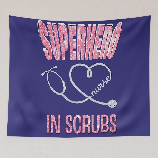 Item preview, Nurse Superhero In Scrubs Glitter RN LVN First Responders designed and sold by lorrinani.