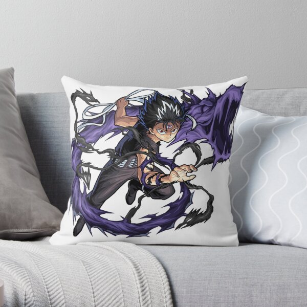 Hiei and black dragon flames Yu Yu Hakusho Throw Pillow