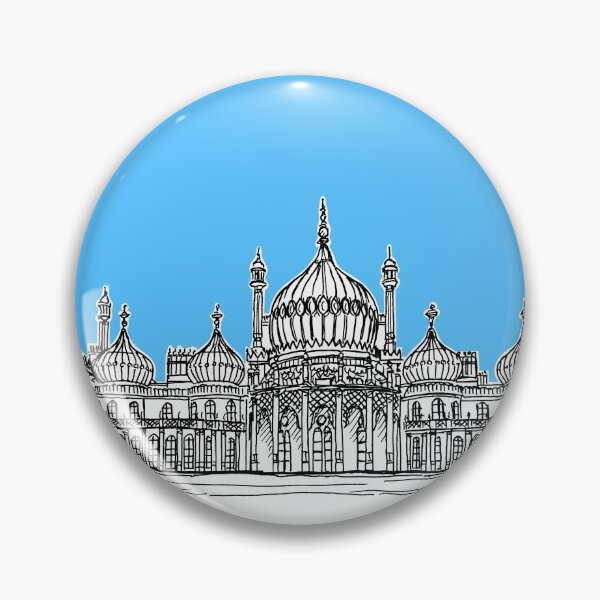 Item preview, Brighton Royal Pavilion Facade Drawing ( Pale blue version ) designed and sold by Adam Regester.
