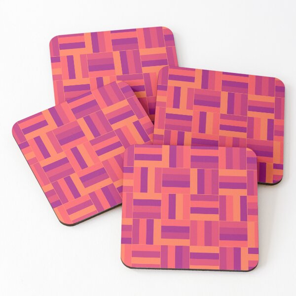 Item preview, Purple & Orange Sunset Basketweave Pattern designed and sold by HomeLivingCo.