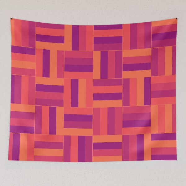 Item preview, Purple & Orange Sunset Basketweave Pattern designed and sold by HomeLivingCo.