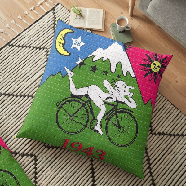 LSD - Albert Hofmann - Bicycle Day Floor Pillow