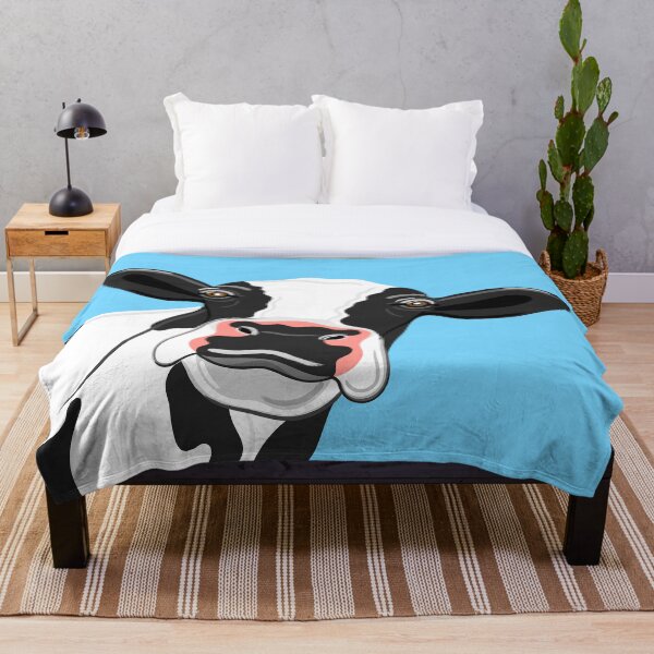 Item preview, Retrato de vaca negra y blanca en azul designed and sold by Adam Regester.