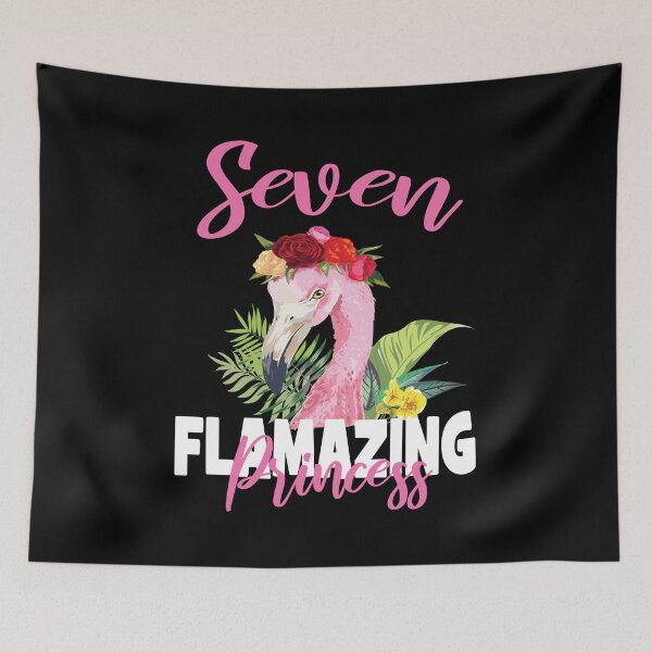 Item preview, Seven Flamazing Princess 7th Girls Birthday 7 Years Old graphic designed and sold by Grabitees.