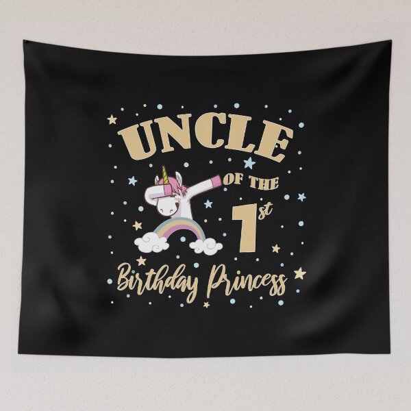 Item preview, Uncle Of The 1st Birthday Princess Girl Unicorn B-day graphic designed and sold by Grabitees.