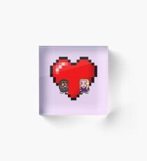 "Love in 8-bit": Britta and Troy (Style B) Acrylic Block