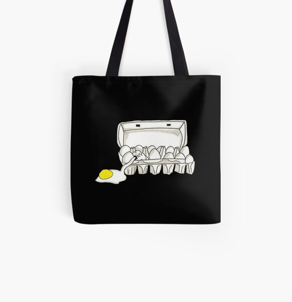 Spooky Ghostbusters Fried Eggs Box Inspired Pen and Ink Illustration by Jayne Kitsch All Over Print Tote Bag