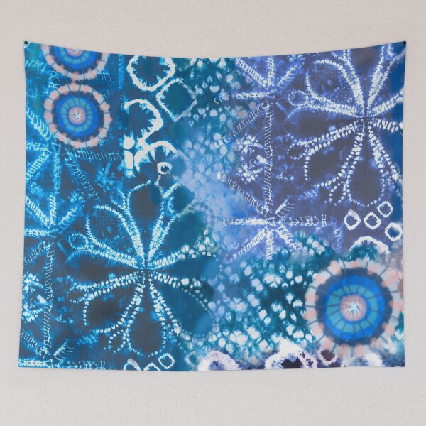 Item preview, Deep blue hand painted tie dye designed and sold by taika tori.