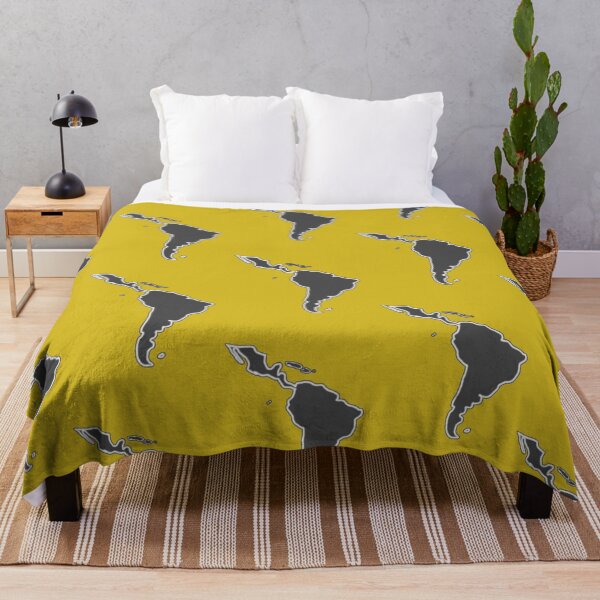Item preview, Latin America map outline print in yellow and charcoal grey designed and sold by L Sq.