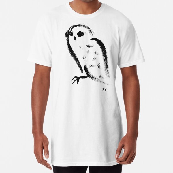 Snow owl - Fusion of pen strokes Long T-Shirt