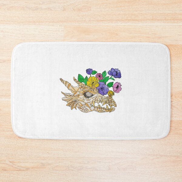 Item preview, dragon skull with flowers designed and sold by MammaPanda.