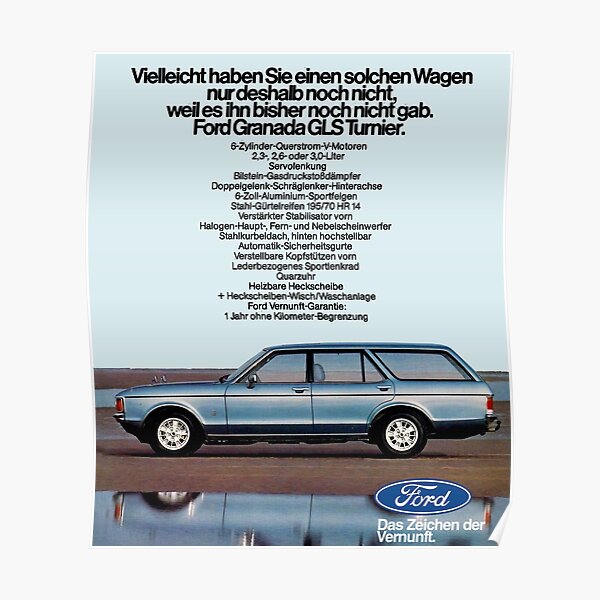 Ford Granada Turnier Poster By Throwbackm2 Redbubble