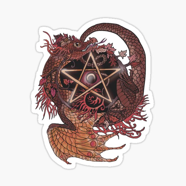 Pentagram Dragon Sticker